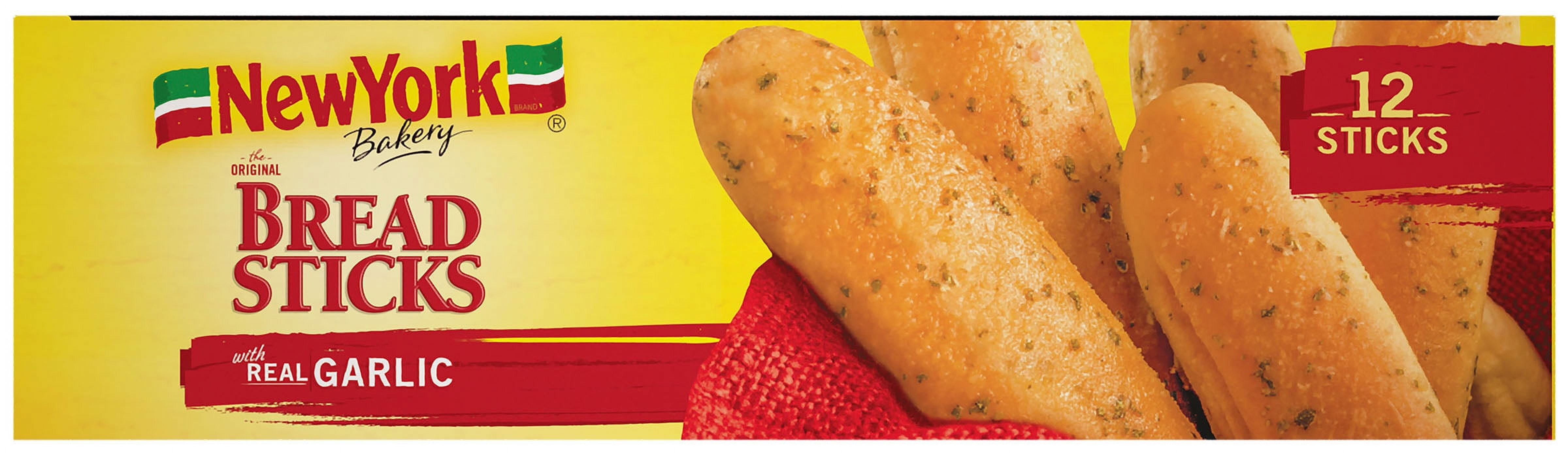 New York Bakery Real Garlic Breadsticks, 21 oz (12 Count), Frozen