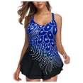 thumbnail image 1 of Meichang Tankini Maillot de Bain pour Femmes Contrôle du Ventre 2 Pcs Maillots de Bain Mode Été Imprimé Dégradé Robe de Bain avec Shorts Maillots de Bain, 1 of 5