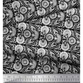 thumbnail image 3 of Soimoi Moss Georgette Fabric Leaves & Floral Block Fabric Prints by Yard 42 Inch Wide, 3 of 3