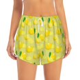 thumbnail image 2 of Daiia Bright Lemons Pattern Women's 2 in 1 Running Shorts - Lightweight Athletic Workout Gym Yoga Shorts Liner with Phone Pockets-Large, 2 of 7