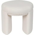 thumbnail image 6 of Boucle Ottoman, Round Sherpa Vanity Stool Chair, Small Upholstered Modern Teddy Footstool for Makeup, Living Room, Entryway, Bedroom, Beige, 6 of 6