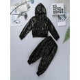 thumbnail image 4 of TiaoBug Kids Boys Girls Sparkly Sequins Hip-hop Jazz Dance Outfits Hooded Jacket Tops with Pants Performance Costume, 4 of 5
