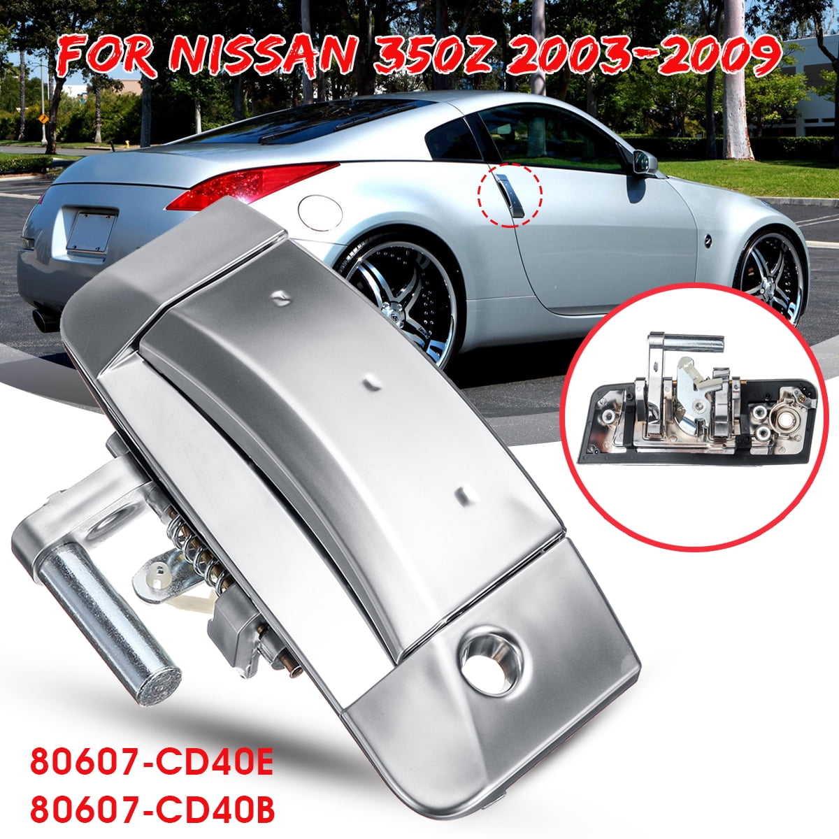 Slightly Scratched For 2003 2009 Nissan 350z Outside Door Handle Left Walmart Com