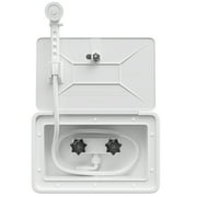 Leisure Coachworks RV Exterior Shower Box Kit ABS Hose Camper Trailer Cowboy Shower (White)