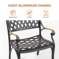 thumbnail image 4 of Nuu Garden 3-Piece Cast Aluminum Garden Patio Bistro Set,Patio Bistro Furniture Set with Cushions,Outdoor Bistro Set, Black with Gold Speckles and White, 4 of 9