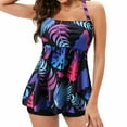 thumbnail image 1 of CNKOO Women Print Strappy Back Tankini Set Swimsuits Swimdress, 1 of 3