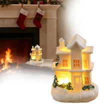 Lighted Christmas Village Sets, Winter Village Houses with Figurines and Collectible Buildings, Battery Operated Xmas Decor for Home Tabletop Holiday Displays