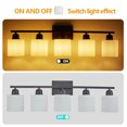 thumbnail image 5 of Miniyam 31.5 in 5 Light Black Vanity Light for Bathroom, Wall-Mounted Fixtures Over Mirror, E26, No Bulbs Included, 5 of 8