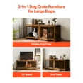 thumbnail image 2 of Jaula para perros VEVOR de 75 pulgadas de madera para interiores con divisor y bandeja, 2 of 9