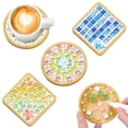 thumbnail image 1 of Juego de mosaicos de bricolaje UXORSN con posavasos de bambú de 9,5 cm, 1 of 7