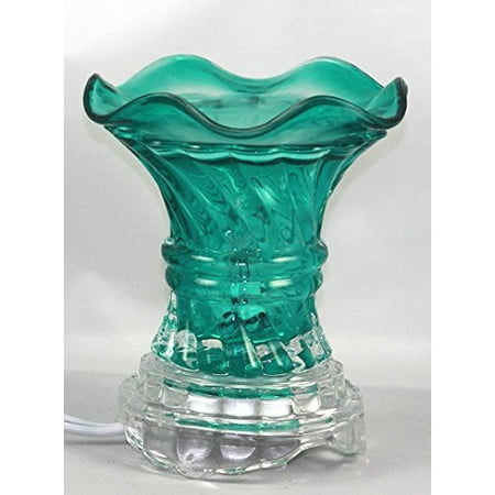 Oil Burner Plug In Teal (ES206TL) Electric Glass Fragrance Scented Oil Warmer (Burner / Warmer / Lamp) with Dimmer Switch ()