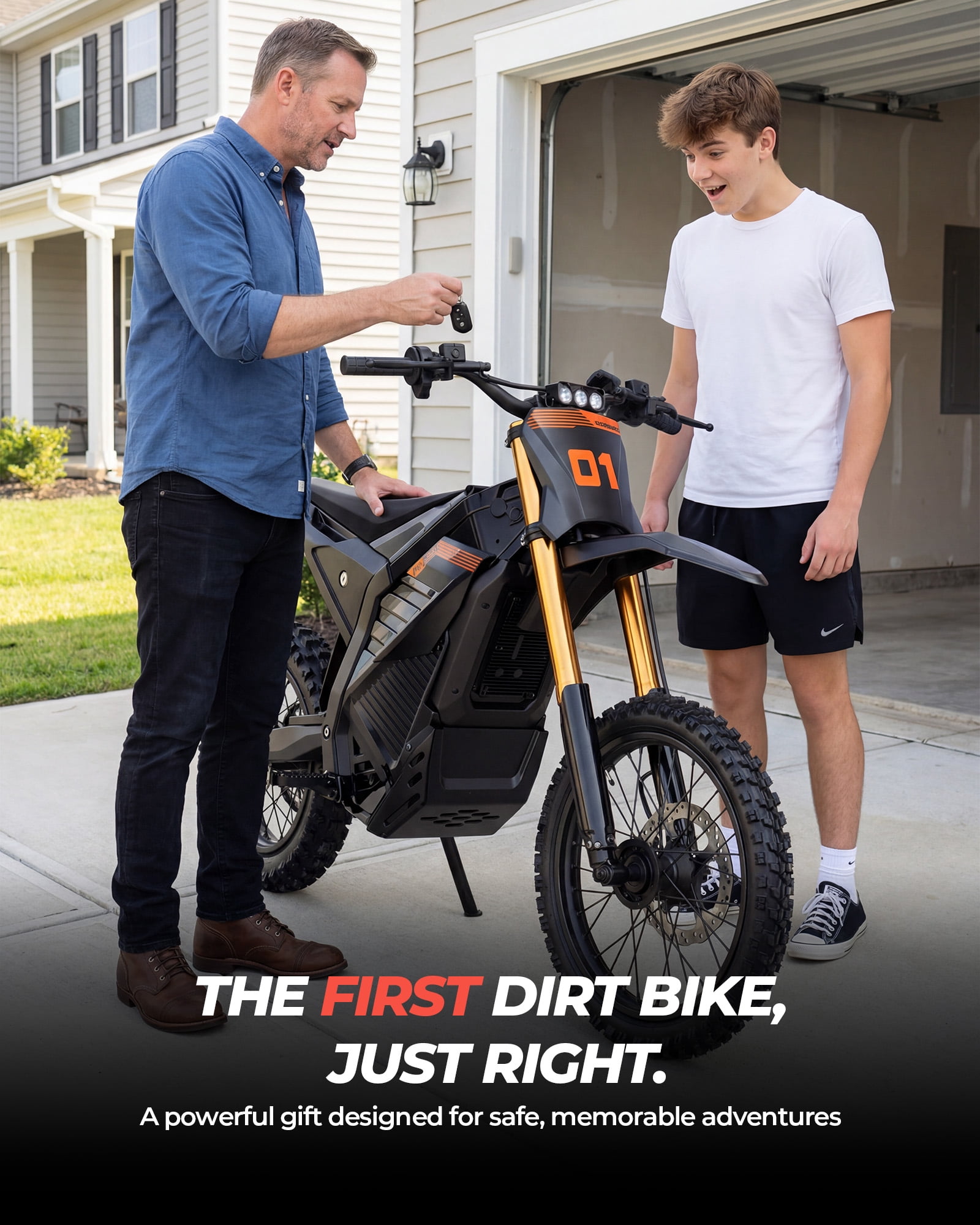 GOLUCKY Electric Dirt Bike for Teens Age 13+, 6000W Peak , 42MPH & 72 Miles Electric Mountain Bikes, 60V/30AH Battery, 14"/17" off-Road Tire, Full Suspension Mountain off-Road E Dirt Bike