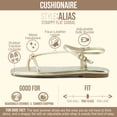 thumbnail image 3 of Cushionaire Alias Squared Toe Womens Sandals, T-Strap Flat Sandal with Cushioned Footbed and Adjustable Ankle Strap, 3 of 17