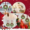thumbnail image 2 of JEWLALO 6-Pack Mini Christmas Wreaths for Cabinets, 6 Inch with Red Ribbon and Bells, Small Window Wreath for Window Door Farmhouse Christmas Party Decorations (Red), 2 of 7