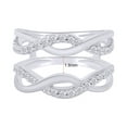 thumbnail image 3 of 1.00 CT Round Cut White Cubic Zirconia Criss Cros Guard Enhancer Ring In 14K White Gold Plated 925 Sterling Silver (Color: White, Clarity: VVS1-VVS2, 1.00 Cttw) -4, 3 of 8