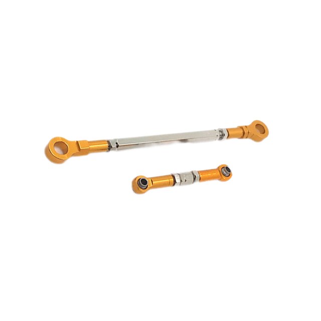 Riwesomey 1 Juego de varillas de enlace de coche de varilla de dirección RC, componentes remotos de hardware automático, oro Type3 NO3 Riwesomey VI015011-01