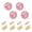 White Dogs on Pink Grass, variant on JIALIOU Kitchen Cabinet Knobs Round Zinc Drawer Pulls, White Dogs on Pink Grass, 4 Pack
