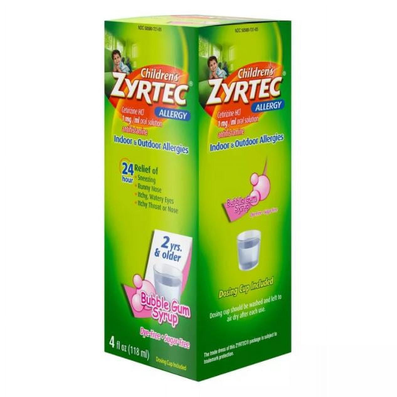Zyrtec Children's Allergy Bubble Gum Syrup 4 oz (Pack of 6)