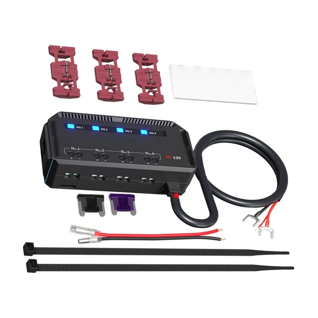 Soporte de caja de fusibles de hoja Bloque de fusibles 12V a prueba de agua con circuito de luz indicadora Caja de conexiones universal Reemplazo de