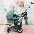 thumbnail image 5 of Bayer Design Dolls: Pram Xeo: Stars Green & White - Matching Handbag, Adjustable Handle, For Dolls Up To 20", Ages 3+, 5 of 8