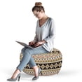 thumbnail image 2 of Aztec Pouf Cover with Zipper, Repeating Abstract Triangles Tribal Motifs Pattern, Soft Decorative Fabric Unstuffed Case, 30" W X 17.3" L, Multicolor, by Ambesonne, 2 of 5