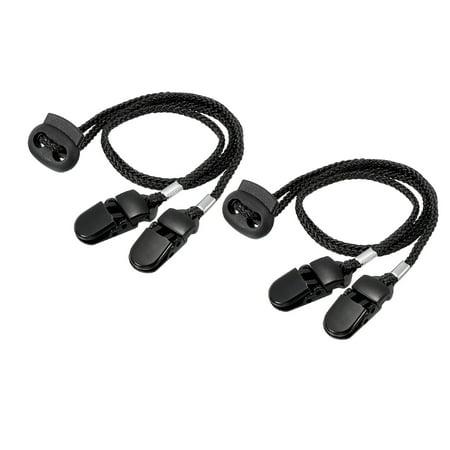

Uxcell 12.8 2Pack Napkin Chain Adjustable Bib Holder Chain Sun Hat Strap Lanyard Black