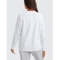 thumbnail image 2 of CRZ YOGA Pima Cotton Long Sleeve Shirts for Women Soft Crew Neck Casual Loose Workout Yoga Tops, 2 of 4