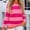 Hot Pink Round-Neck Blouses & Shirts for Women, variant on Women's Round Neck Long Sleeve Striped Color Block Knitted Pullover Sweater Jumper Tunic Tops Blouse Hot Pink 4