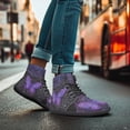 thumbnail image 3 of POLERO Women's Purple Butterfly Mandala Floral High Top Walk Shoes Lace-up Walking Shoes Comfortable Basketball Sneaker Trainers Running Tennis Work Barefoot Sneakers for Women Men Teens, 3 of 7
