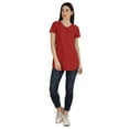 thumbnail image 4 of Inkmeso Womens Short Sleeve Button Tunic Top Cotton Tee Long Length Tshirt For Leggings, 4 of 8
