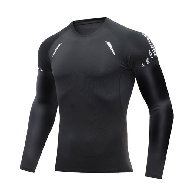 Mens Sports Long Sleeved Tight Fitting Autumn Fitness Basketball Suit Quick Drying Breathable Track And Field Printed Mesh Bottom Coat