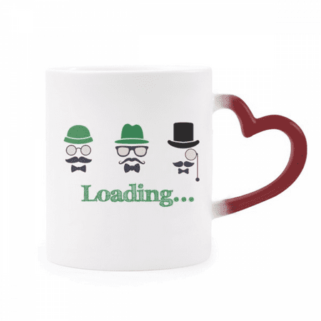 

Green Hat Chinese Joke Colouring Heat Sensitive Mug Red Color Changing Stoneware Cup