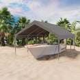 thumbnail image 6 of 12x20FT Heavy Duty Carport Outdoor Car Canopy UV Resistant Waterproof Party Tent All-Season Portable Garage Gazebo Shelter for Car, Storage Shed, Gray, 6 of 6