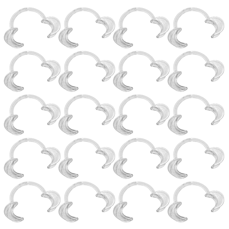 EZGO 20 Pcs Dental Cheek Retractor, Small Size, C-shape Mouth Opener Transparent Mouth Lip Opener