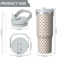 thumbnail image 4 of Modern 30oz Handheld Travel Tumbler with Handle – Double Wall Stainless Steel Insulated Cup, Flip Straw Lid, Leak-Proof & BPA-Free for Hot and Cold Drinks – Durable Coffee & Juice Mug White, 4 of 7