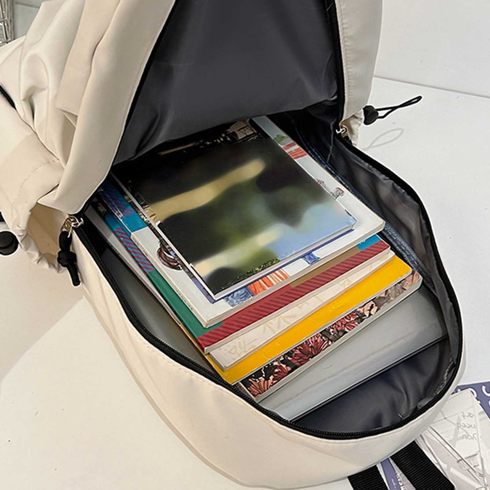 Mochila escolar para niños y niñas, versátil, para senderismo, viajes y deportes, para primaria y secundaria, blanca 4