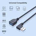 thumbnail image 2 of Cable de datos de extensión USB 3,0 macho a hembra, ángulo izquierdo, 2 uds. (20CM, 8 pulgadas), cable de conexión de datos para ratón y teclado, 2 of 5