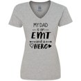 thumbnail image 3 of Inktastic My Dad is an EMT and a Hero Women's V-Neck T-Shirt, 3 of 5