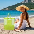 thumbnail image 5 of Beach Bag Women Mesh Beach Bag with Cooler Sandproof Beach Tote Bags with Cooler Top Zipper Large Totes for Pool Travel Daily, 5 of 6