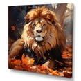 thumbnail image 2 of Designart "Serenade of Wild Lion Portrait II" Animals Wall Art - Modern Orange Lion Bedroom Canvas Wall Art, 2 of 6