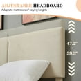 thumbnail image 4 of VECELO Queen Size Bed Frame with Upholstered Linen Fabric Adjustable Headboard, Strong Wood Slats Supports, No Box Spring Needed, Beige, 4 of 11