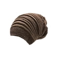 thumbnail image 1 of INSPIRE CHIC Unisex Triangle Rectangle Pattern Stretchy Knitted Beanie Hat One Size Khaki, 1 of 1