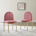 thumbnail image 2 of Side Dining Chair, Set of 2, Velvet, Gold Pink, Modern Contemporary Urban Design, Kitchen Room Cafe Bistro Restaurant Hospitality, 2 of 8