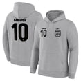 thumbnail image 2 of Icon Sports Official Argentine Football Association Lionel Messi Pullover Hoodie - Unisex Adult - AFA117PH Light Grey M, 2 of 2