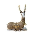 thumbnail image 2 of deevoka Deer Statues Reindeer Figurines Nordic Imitation Rattan Miniature Ornaments Deer Sculptures for Table Office Shelf Decor Gift silver sit, 2 of 9