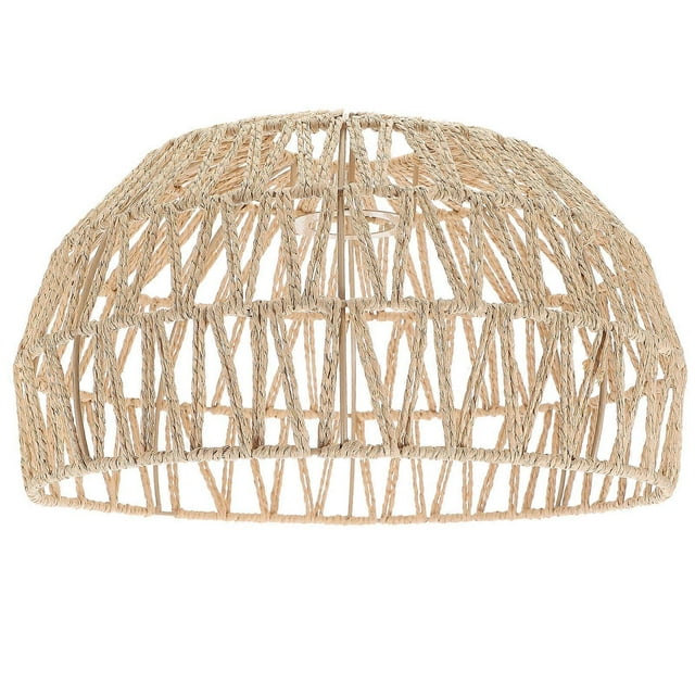 Retro Lampshade Woven Lampshade For Cafe Ambience Softens Light 30.00X30.00X17.00CM Light Brown 1Set