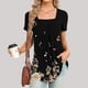 thumbnail image 1 of Fiudx Ofertas Flash Del Día Solo En Línea Blusa Holgada de Manga Corta con Cuello Redondo Informal Estampada a La Moda para Mujer, 1 of 5