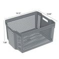 thumbnail image 4 of Nihenok Large 12 Packs Plastic Stackable Storage Basket, Kitchen Pantry Office Organizer Bins, Gray, 4 of 9