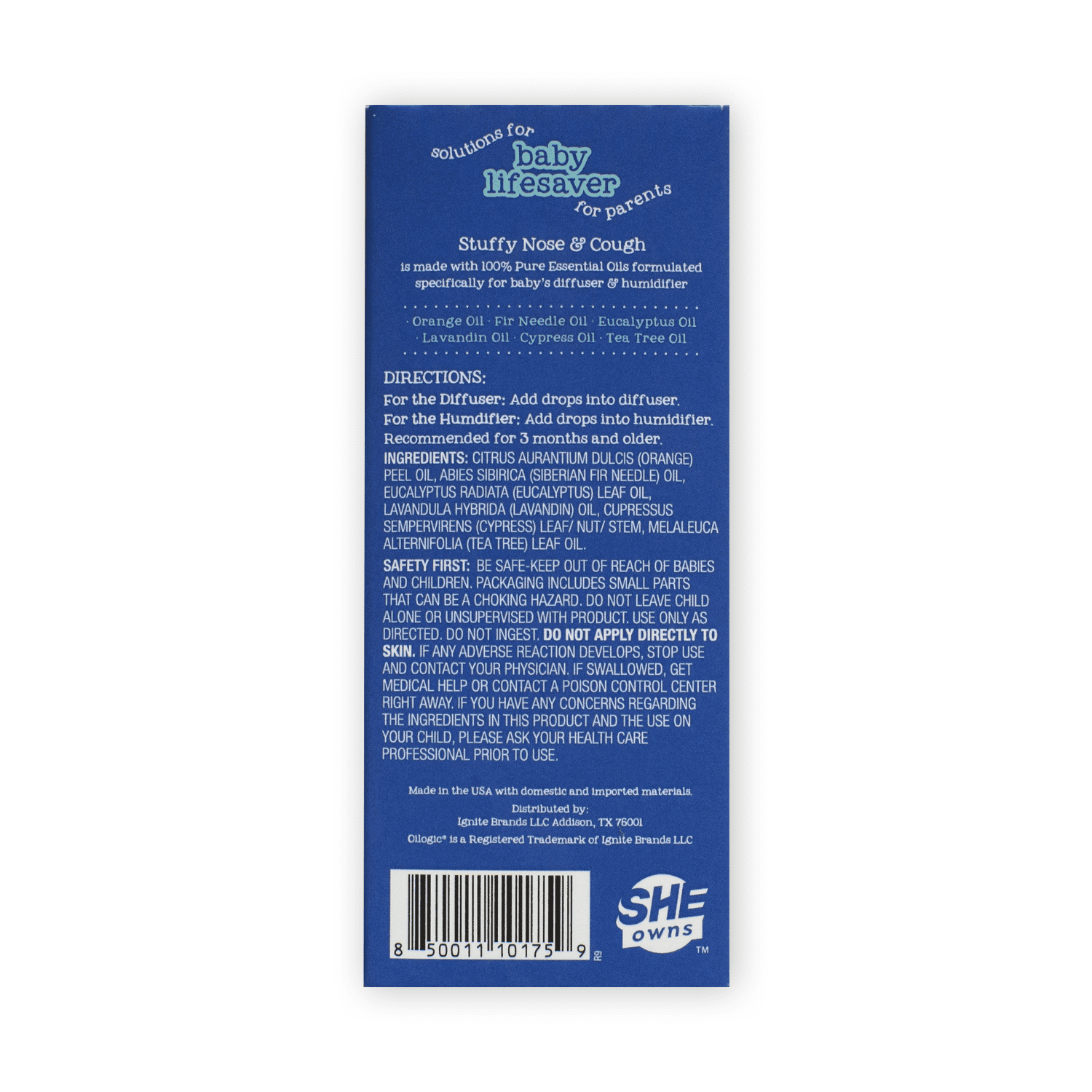Oilogic Baby Stuffy Nose & Cough Essential Oil Vapor Drops