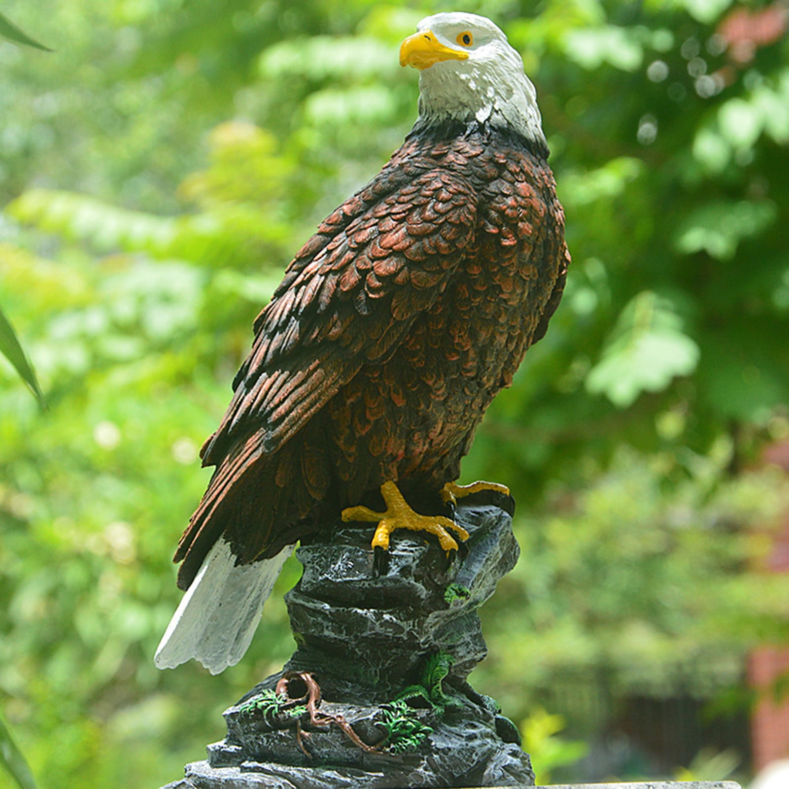 GXSR Bald Eagle Garden Statue Eagle Decor Bald Eagle Resin Statue